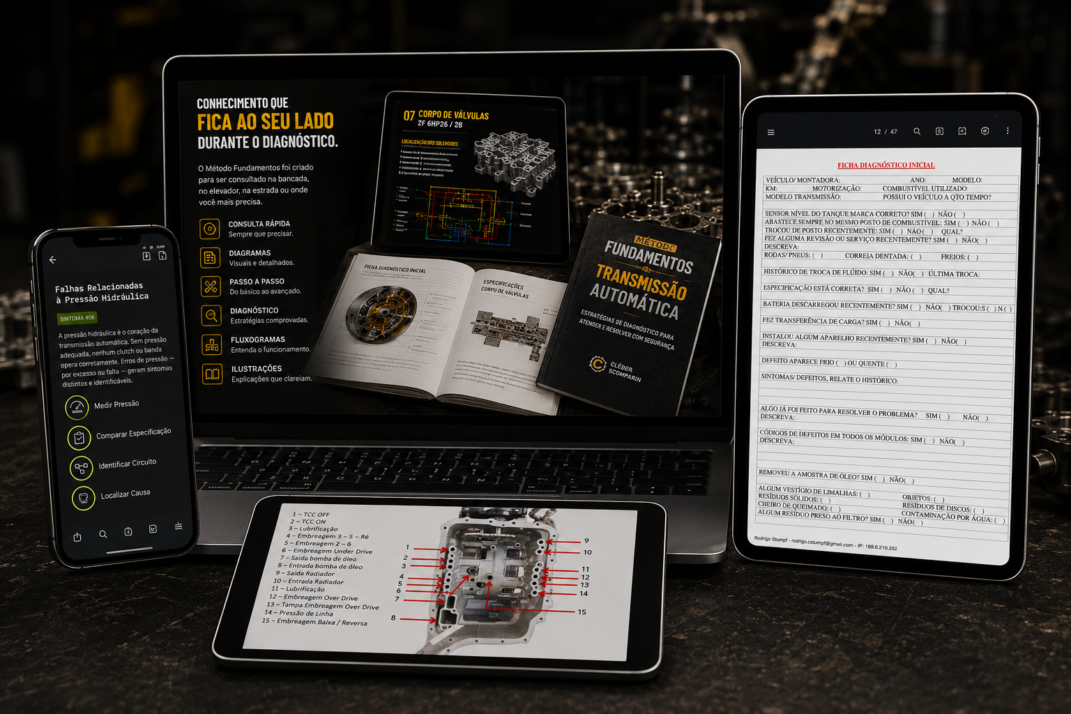 Materiais em PDF, apostila e fichas de diagnóstico